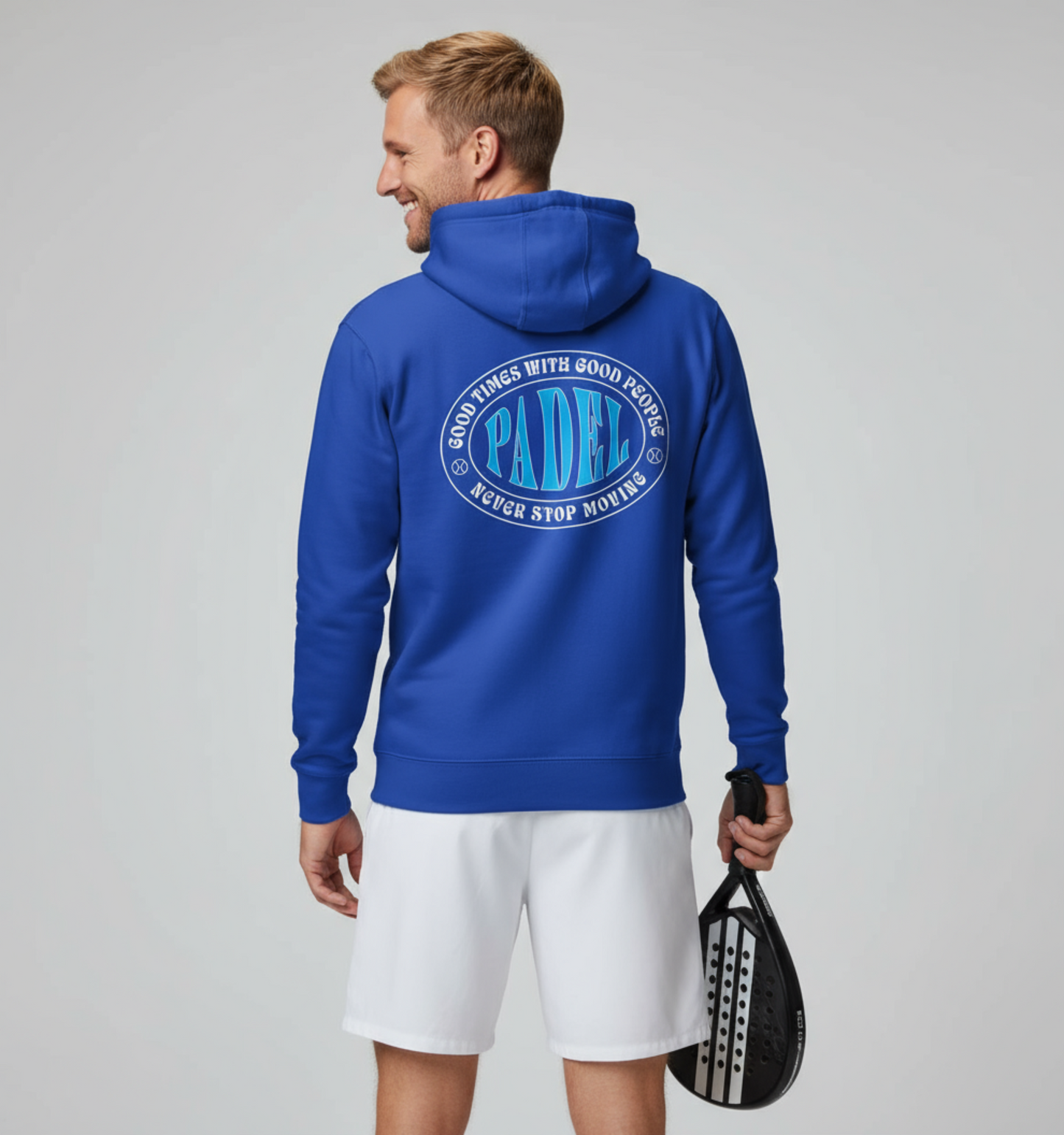 Never stop moving - mens padel hoodie