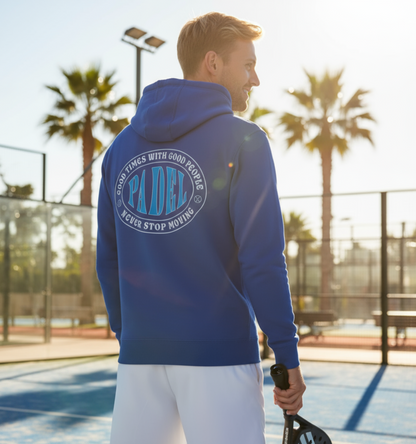 Never stop moving - mens padel hoodie